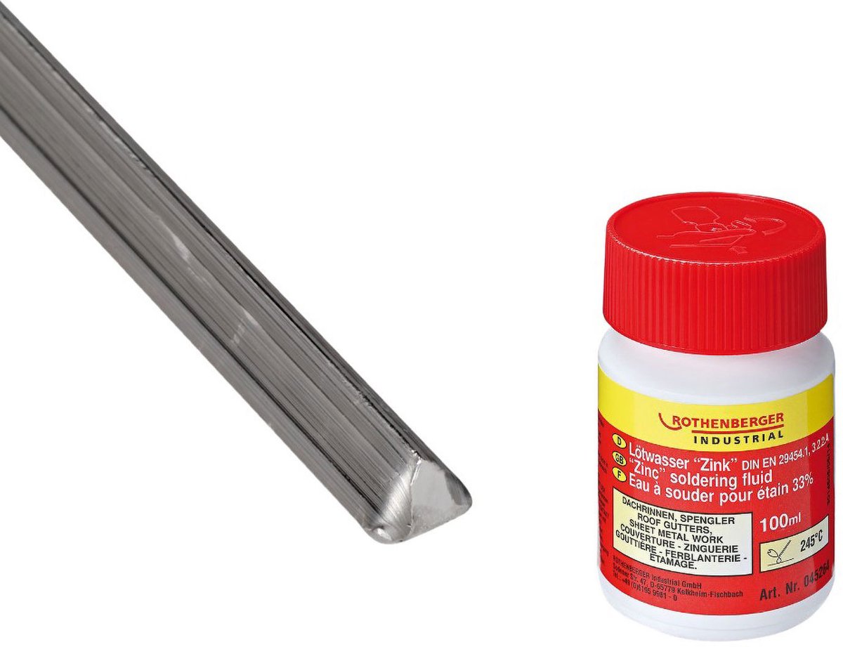 ROTHENBERGER Industrial Set Stangenlötzinn 50 g met soldeerwater 100 ml - 1500004953