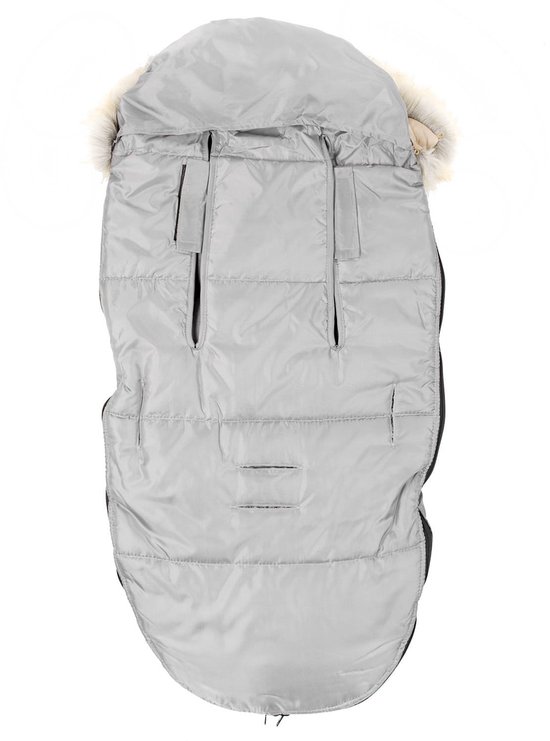 Grijze voetenzak kinderwagen - bont - tas - hoes - 90x45 cm van Merkloos — afbeelding 3