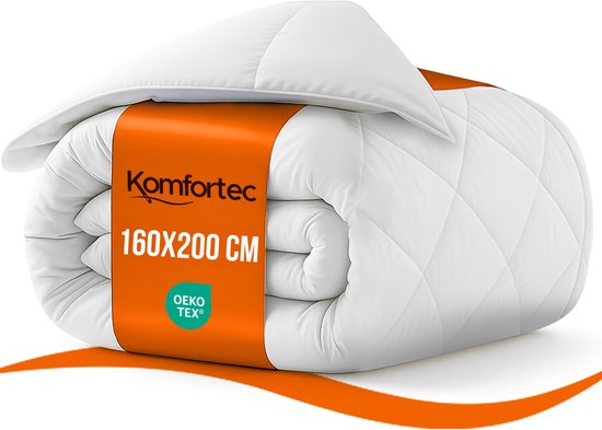 Couette simple toutes saisons Komfortec | 160x200 cm - Dekbed toutes saisons - Toutes saisons - Couette été et hiver - Dekbed hypoallergénique - Qualité hôtelière - Douce et respirante - Dekbed simple