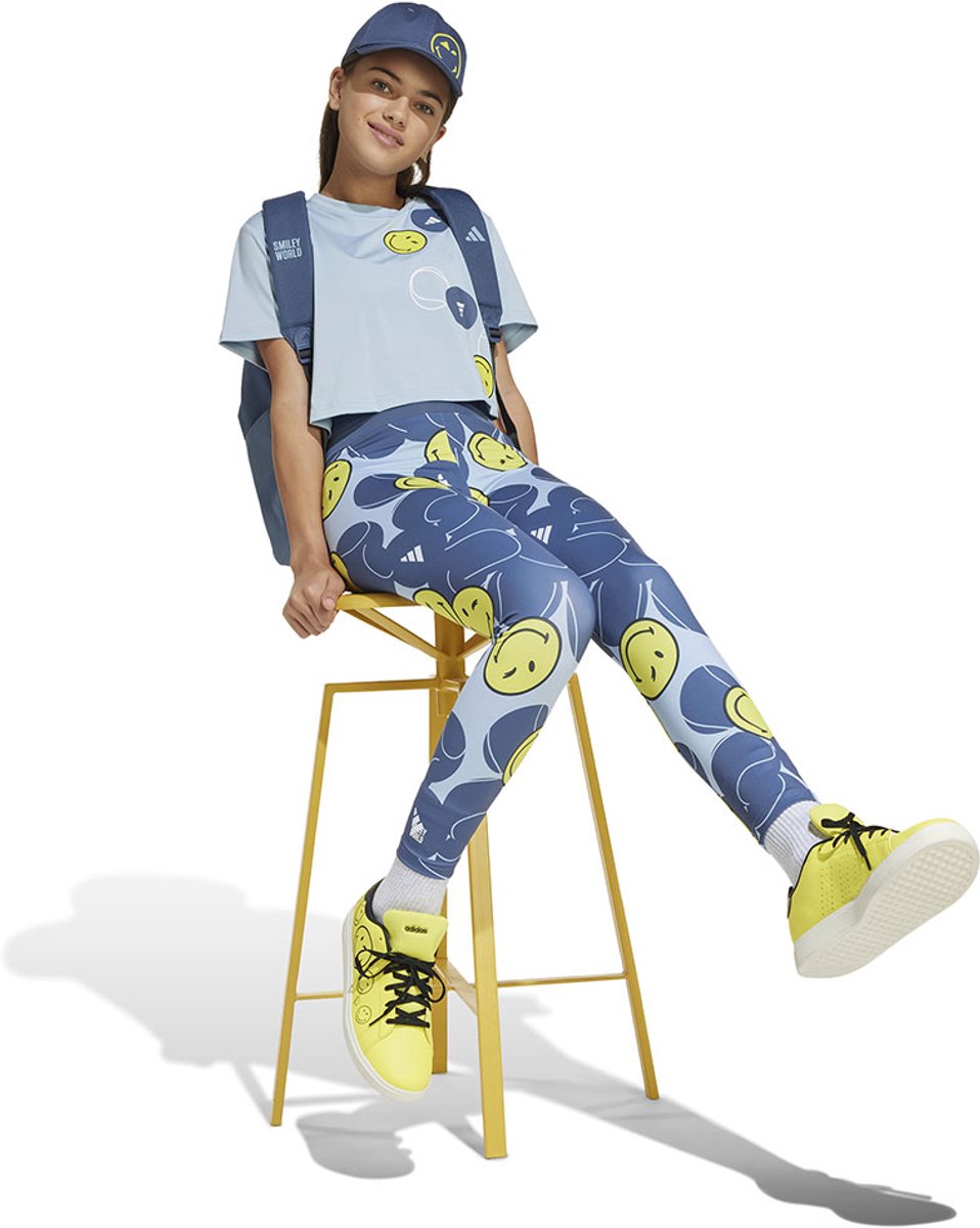 Adidas X Smileyworld Training T-shirt Met Korte Mouwen 5-6 Years Kinderen Blauw