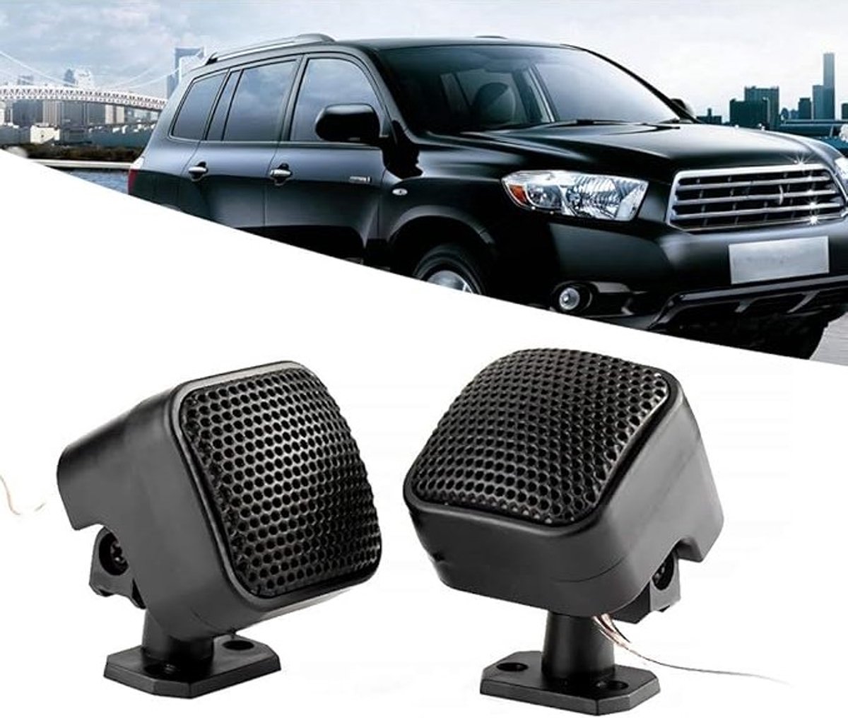 Autoluidsprekers - Wandluidsprekers voor auto's - Extra krachtige luidsprekers - Vierkant - Waterdicht - Marineluidsprekers - Paar 12V 500W mini - autoluidsprekers - Tweeter - 420 mm