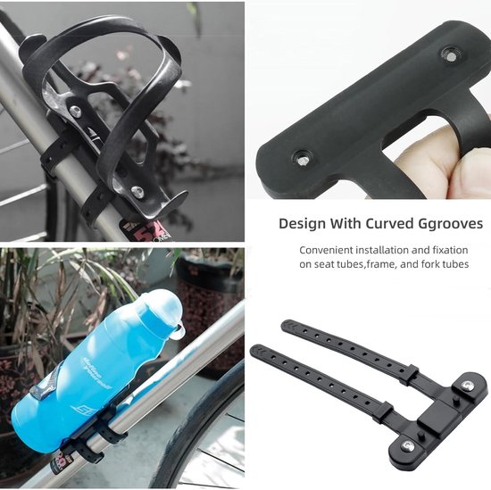 1 stuk - Universele montagebasis voor bidonhouder - verstelbare zachte siliconen bidonhouder voor fiets - voor fiets, MTB-racefiets-mountainbike bidonhouderbevestiging - zwart — afbeelding 4