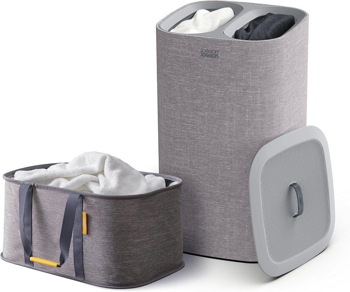 Wasgoed Set - 2-delige Wasmand en Waszakken met Compartimenten