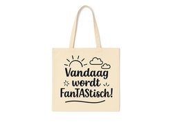 Canvas Tas - Schoudertas - Duurzame-Shopper - Eco-Friendly-Tas - FanTAStisch - Tas - Cadeau-Voor-Vrouw - Herbruikbare Boodschappentas - Trendy-Tote-Bag - Katoenen tas - Cadeau - Dagelijkse shopper - Stoffen tas - Leuke tekst -