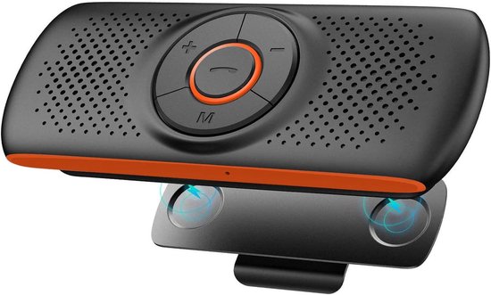 Draagbare Bluetooth-auto-handsfreeset met GPS-instructies, muziek, ruisonderdrukking, installatie van zonneklep, handsfree Bluetooth-autokit waarmee u tegelijkertijd twee telefoons kunt koppelen