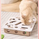 Interactief kattenspeelgoed | Houten Whack Mole Box Kattenspeelgoed - Kat Scratcher Interactief spel, voor Bored Indoor Cats Games Catch Muizen Spel