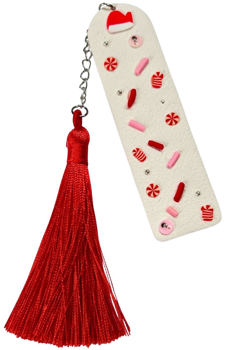 2 Love It Candycane – Boekenlegger – Polymeerklei – Handgemaakt – Met kwast