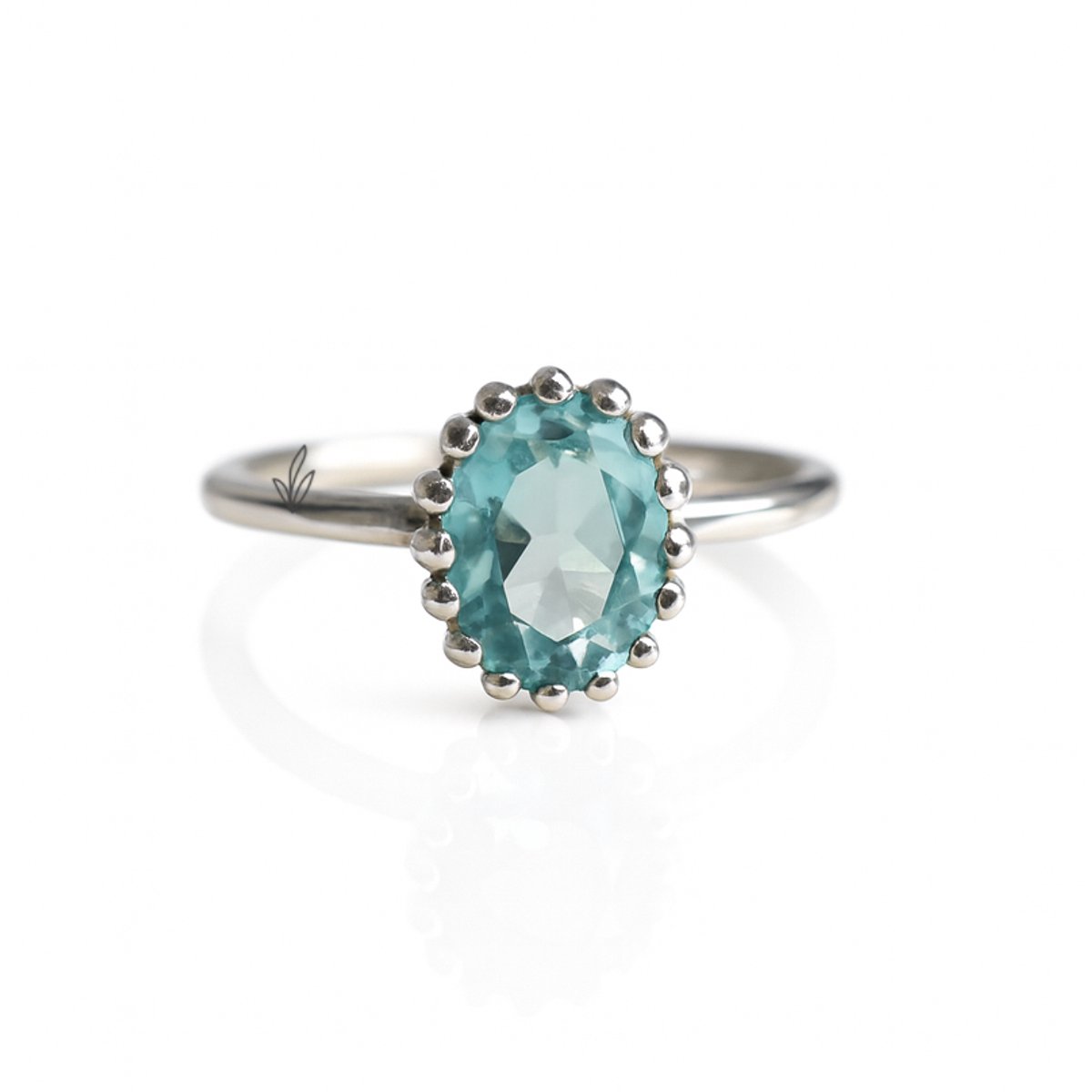 Natuursieraad - 925 sterling zilver blauwe topaas ring maat 17.25 - luxe edelsteen sieraad - handgemaakt