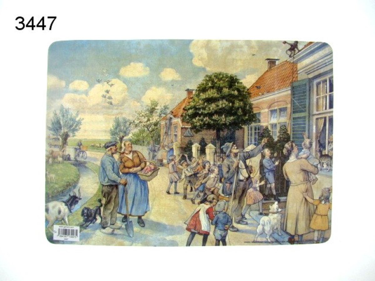 Geharo Placemat Aap Noot Mies Vertelselplaat – 29 x 41,5 cm Kunststof