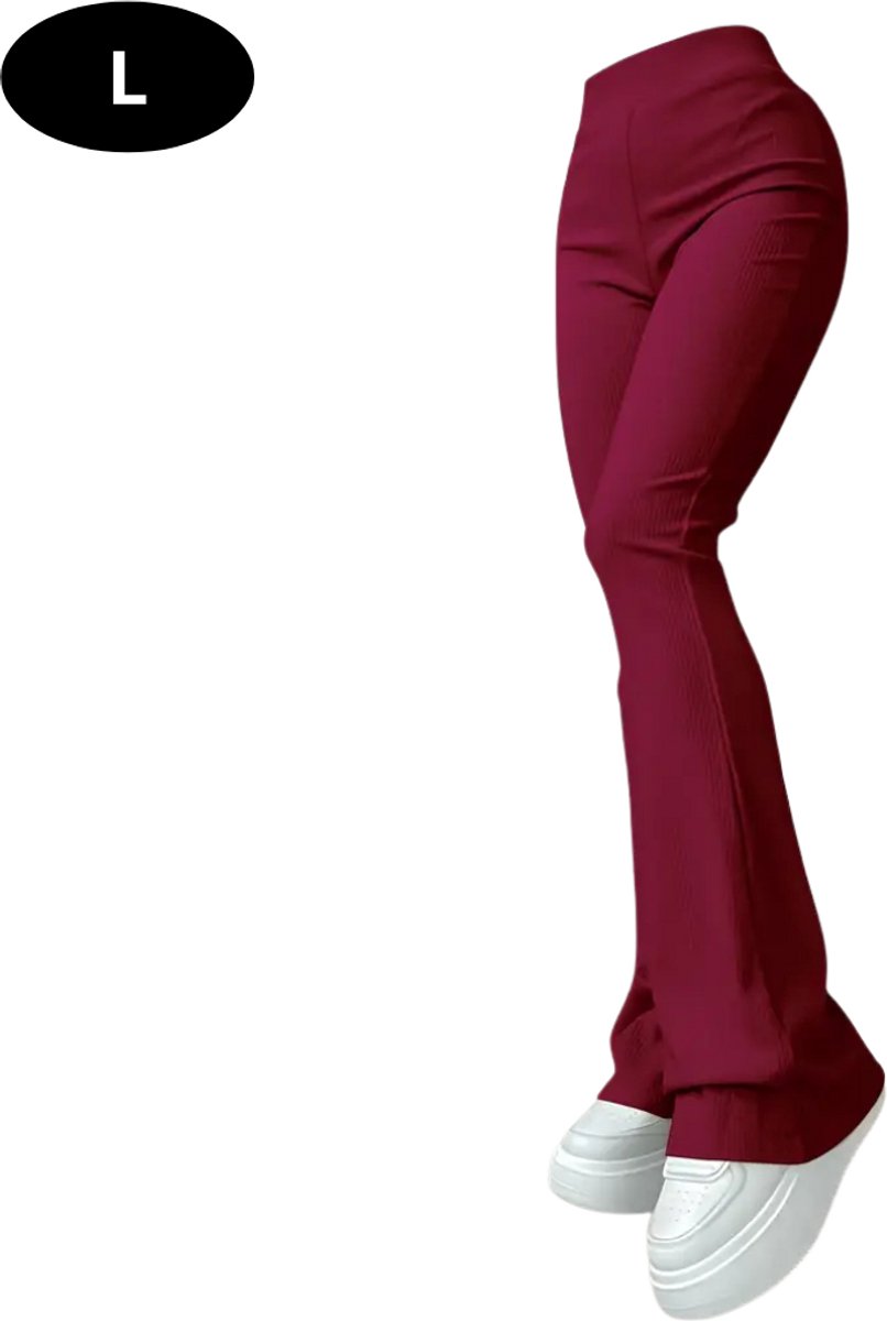 Livano Lange Broek Dames Flair Broeken Wijde Broek Flared Broek Pants Jeans Trousers Strectch Rood