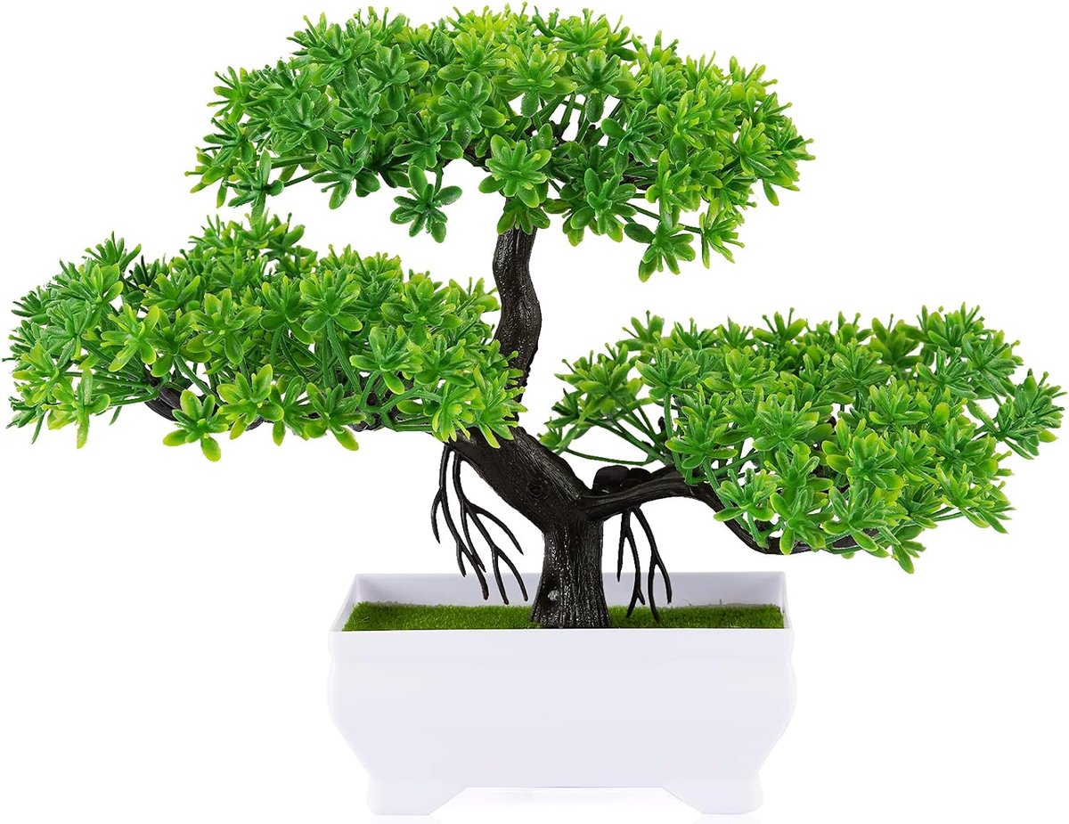 Gloovon® - Premium Bonsai Kunstplant in pot - 1 stuks - Kunstplant - Kunstmatige Bonsai Boom - Nep planten voor Binnen en Buiten - Kamer Decoratie