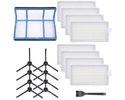 Vervangende onderdelen set - geschikt voor ilife V5 - V5s - V3 - V3s - V5pro - V50 - V55 - X5 - Vervangingsfilterset - robotstofzuigeraccessoires - Inclusief twee filters, een zijborstel en een reinigingsborstel - 18 stuks
