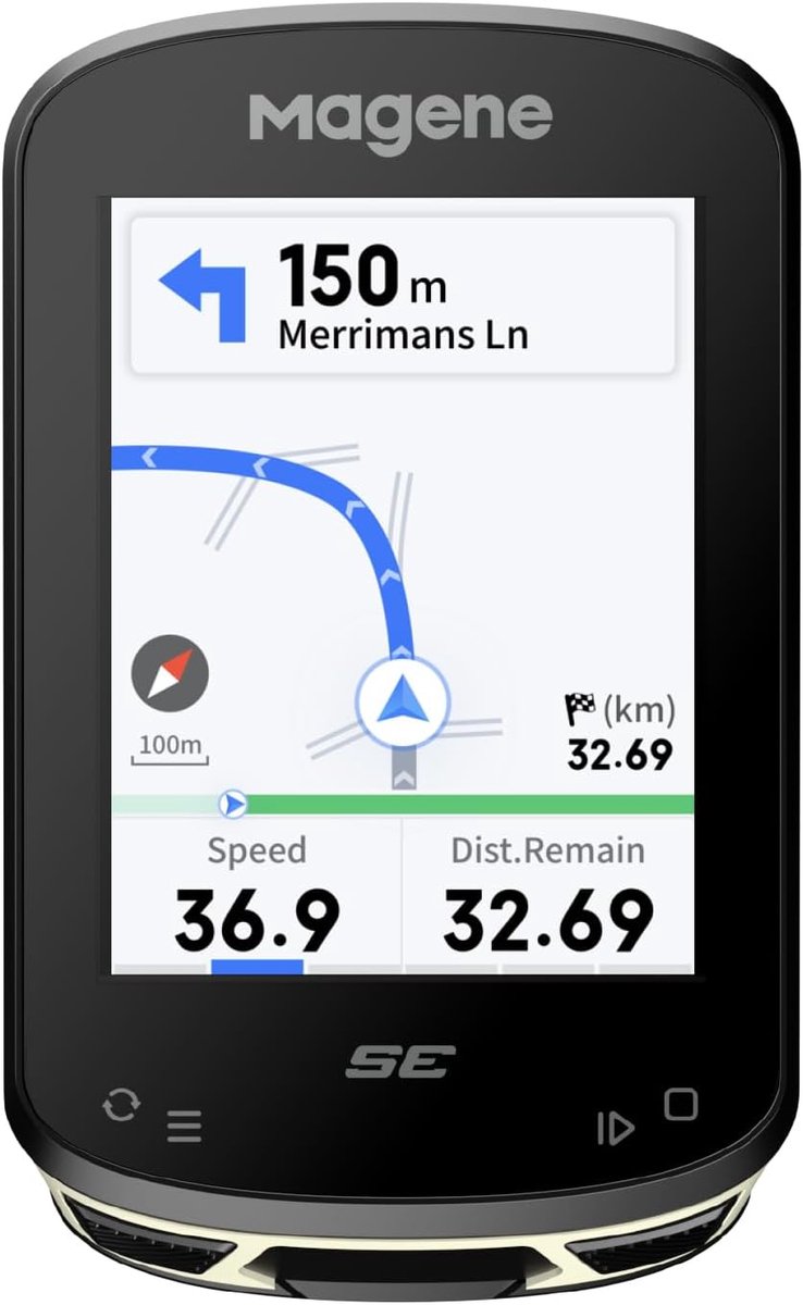 Draadloze GPS-fietscomputer met Routenavigatie en Kleurenscherm - 11 Talen, Bluetooth en Wifi