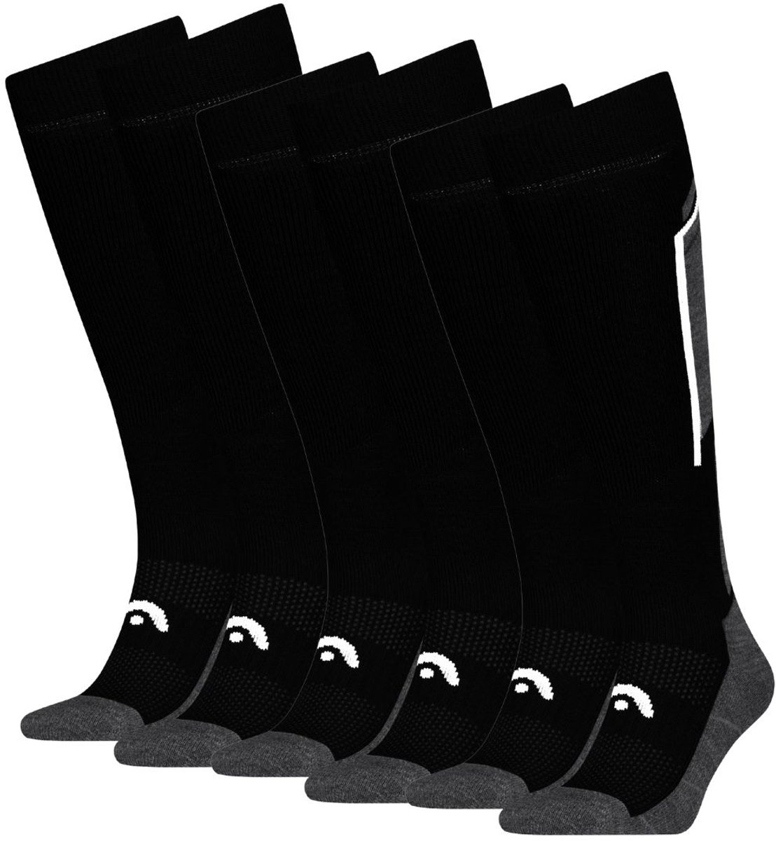 HEAD Skisokken Kneehigh 6-pack Dark -35/38 Zwart