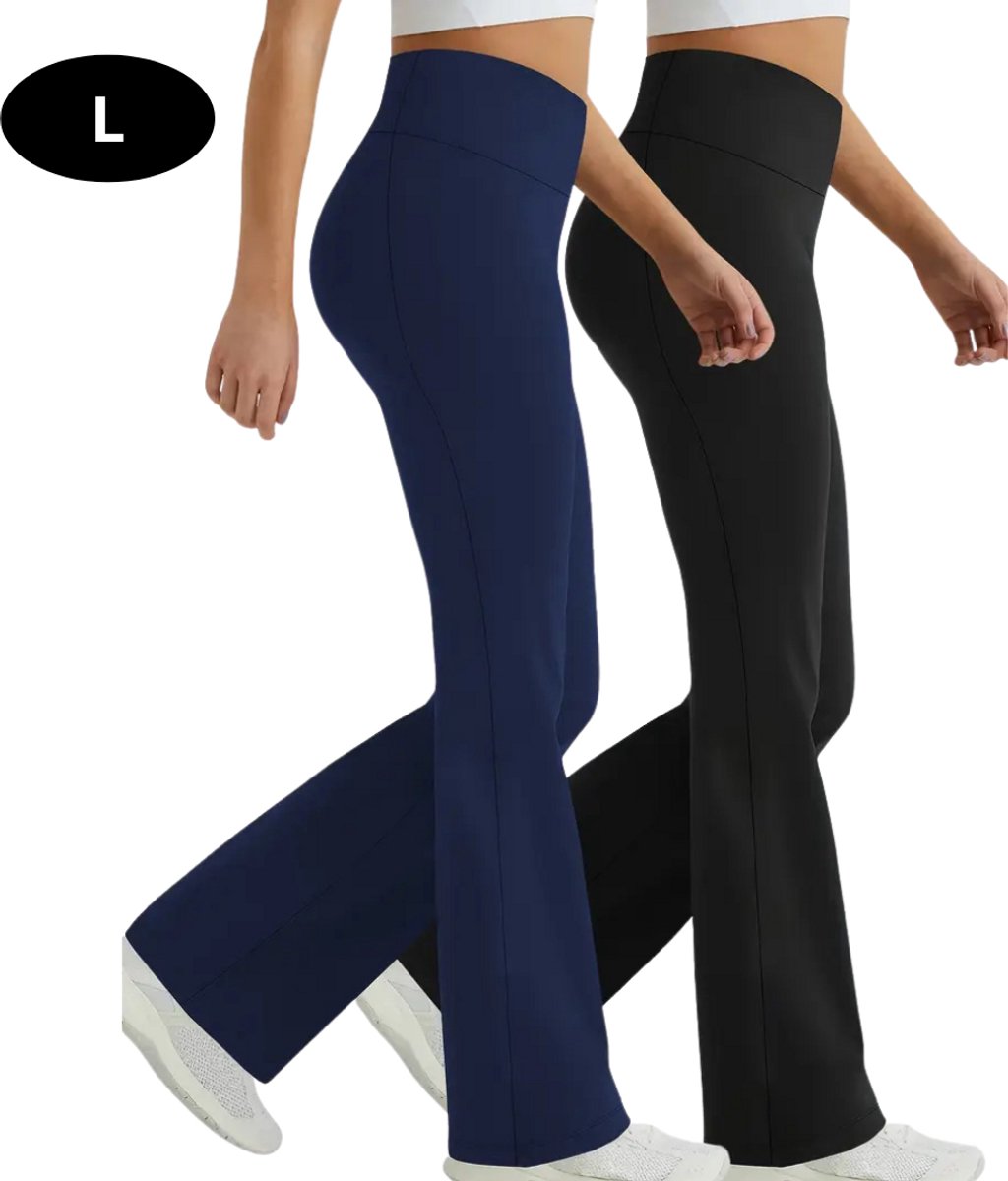 Bovista Lange Broek Dames Flair Broeken Wijde Broek Flared Broek Pants Jeans Trousers Strectch + Marineblauw