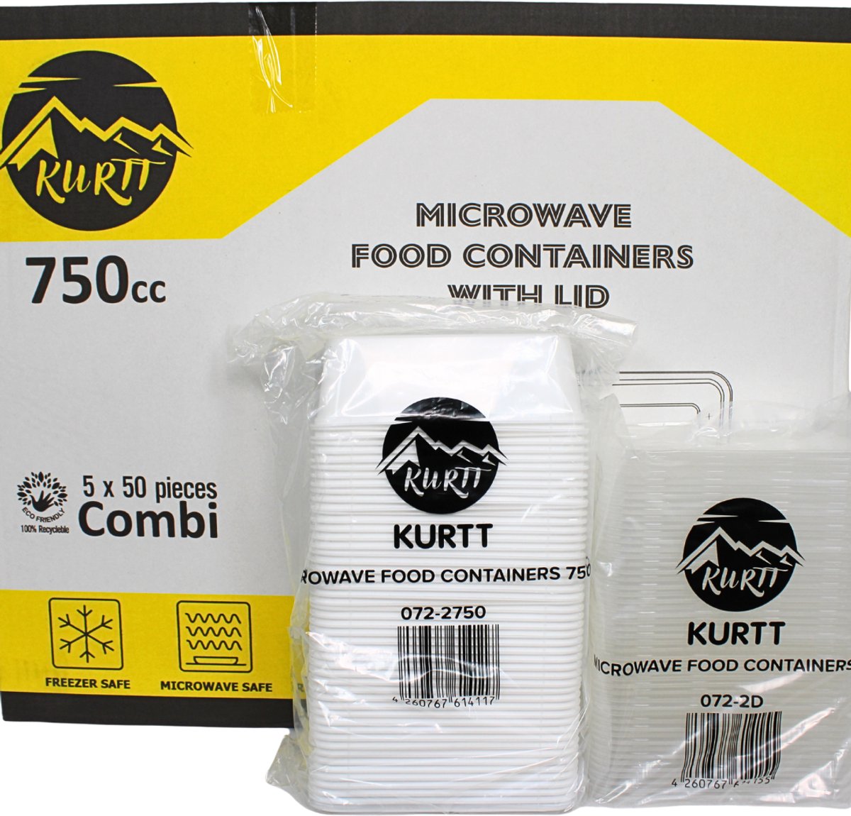 KURTT 100 stuks, 750ml Meal prep bakjes, Maaltijdbakjes, 1-voudig, magnetronbakjes, prep meal bakjes, herbruikbaar plastic bakje - magnetronbestendig, vaatwasmachinebestendig en herbruikbaar, klik dekselsluiting, BPA-vrij