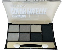 D'Donna - Color Palette Oogschaduw - Planet Gris - Grijs/Zilver/Zwart - 1 doosje met applicator en spiegeltje