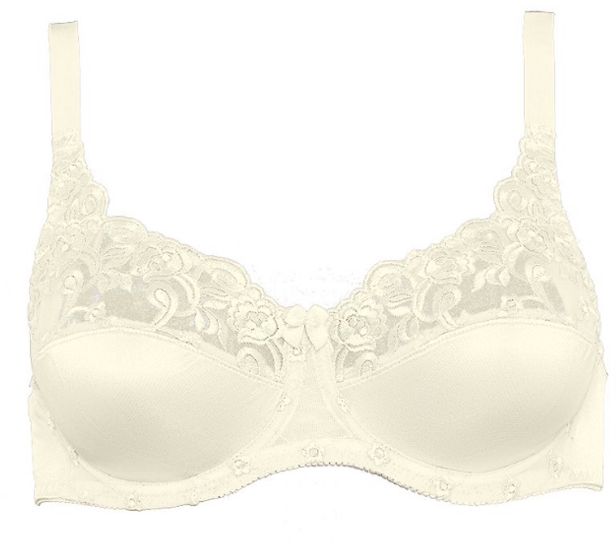 Naturana glimmende beugel BH met kant maat 90C champagne