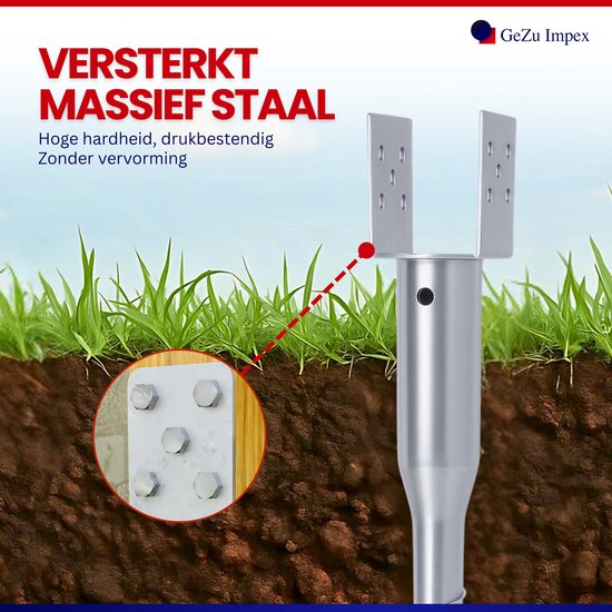 GeZu Impex U Grondanker 46 x 650 mm Schroefpalen U Paalhouder