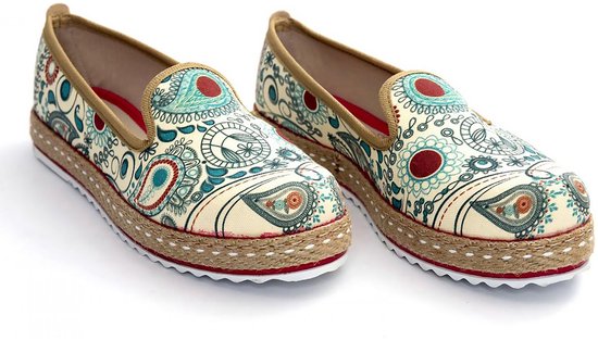 GOBY - Patron - Ballerines - Sandales pour femmes - Haute qualité - Fait main - Imprimé filles - Taille 39