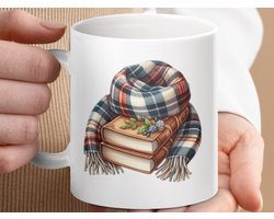 Mok Books and Scarf, Cozy Mug, Books, Reading Lover Gift, Winter Mug, Christmas Mug, Book Lover Gift, Bookish Mug, Bookworm Mug, Gift for