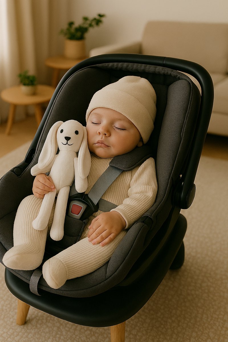 Blijeitje - Luxe 6-delige babycadeauset Beige – Kraamcadeau Unisex - Babyshower & Gender Reveal Cadeau Giftset – Badjas, Tutpop, Konijn Rammelaar, Babymutsje, Spuugdoek & Slab met Koordjes – foto 7