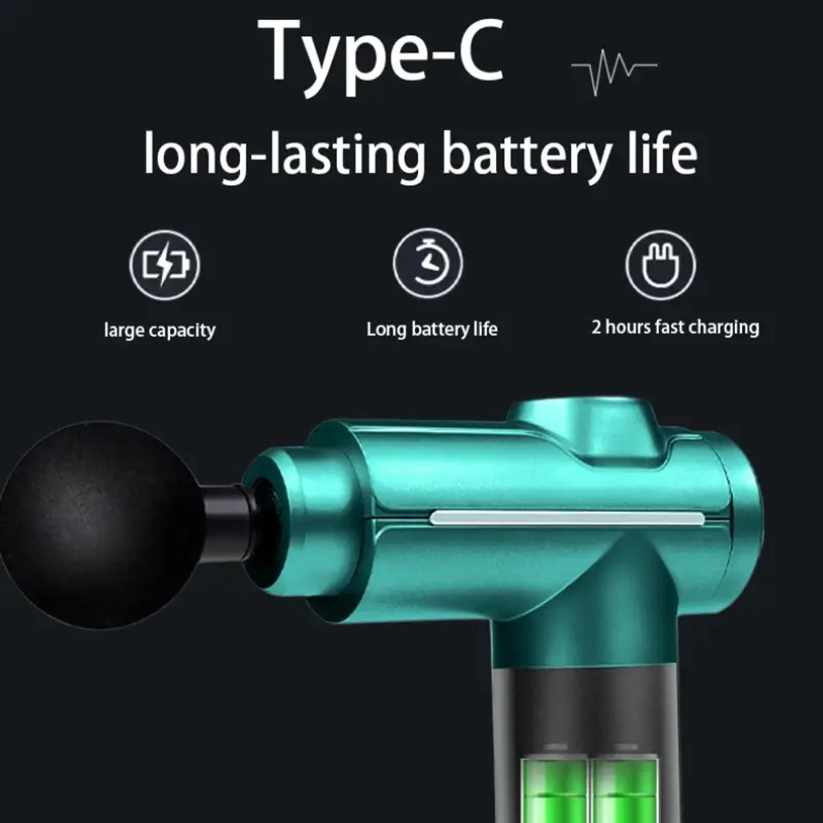 Afbeelding 2 van De spiermassage gun is een stille deep tissue impact massager, speciaal ontworpen voor sporters. Hij is uitgerust met 32 snelheidsinstellingen, 8 massagekoppen, een lcd-touchscreen en een handzaam ontwerp.