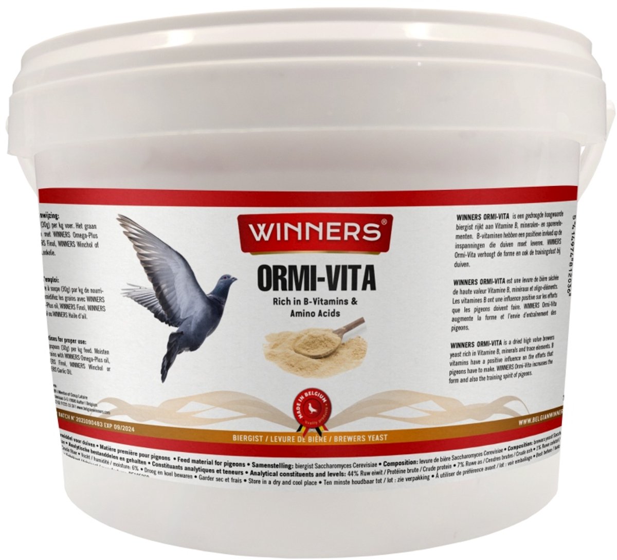 Belgian Winners Ormi-Vita emmer 1,5kg - supplement voor duiven - premium biergist