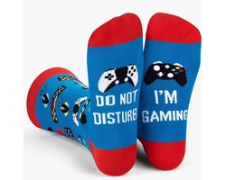 SilverAndCoco - Stoor mij niet ik ben aan het Gamen Sokken / Gekke Vrolijke Foute Kleding / Leuke Grappige Happy Dikke Heren Man Socks / Huissokken Geschenk Sok Outfit Katoen / Mannen Sinterklaas Schoen Kerst cadeau - Do not Disturb I'm Gaming
