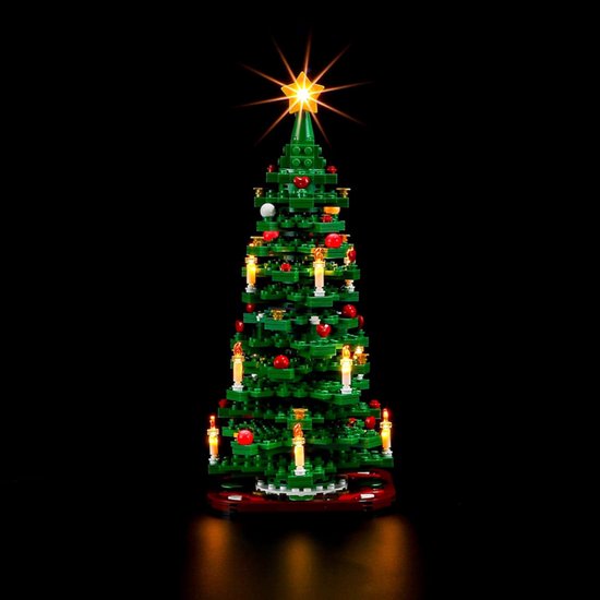 Kit d'éclairage LED pour sapin de Noël 40573 - Compatible avec les Bouwstenen - Kit d'éclairage d'ambiance pour décoration de Noël LEGO - Alimentation USB avec LED Witte chaud