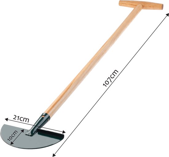 KADAX Graskantsteker, stalen kantensteker met houten steel, solide gazonkantensnijder voor tuin, onkruid, gras, randmes, graskantschaar (T-greep) van Merkloos	 — afbeelding 3