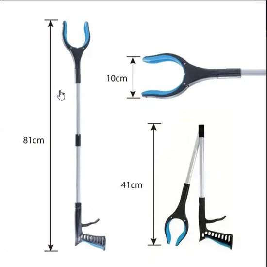 Benson Afvalgrijper - opvouwbaar - 80 cm - magnetische grip kaak - aluminium/kunststof van Benson — afbeelding 3