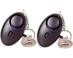 persoonlijk zakalarm - 2 stuks - 140 dB - met zaklamp - sleutelhanger - Veiligheid Alarm - Persoonlijke Alarmknop - zelfverdediging sirene - voor vrouwen, meisjes en ouderen