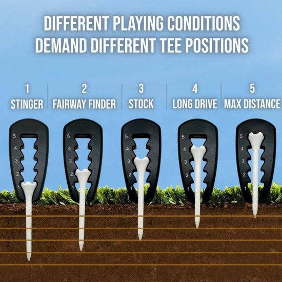 stuks golf tee hoogtemeter, tee hoogte-instelapparaat, golf hoogte-instelapparaat. — afbeelding 4
