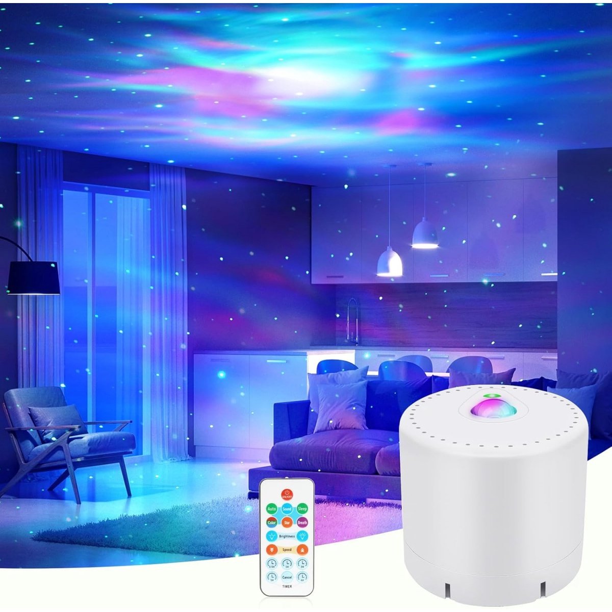 TOVBMUP LED-sterrenprojector - Sterrenlichtprojector - Galaxy-projector - Afstandsbediening - Geschikt voor kinderen, volwassenen, feestnachtlampje