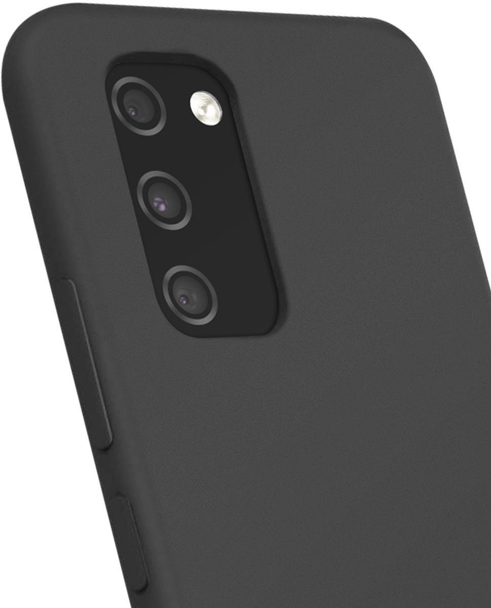 Jaym, Hoesje Geschikt voor Samsung Galaxy A03s Premium Siliconen Microvezel, Zwart