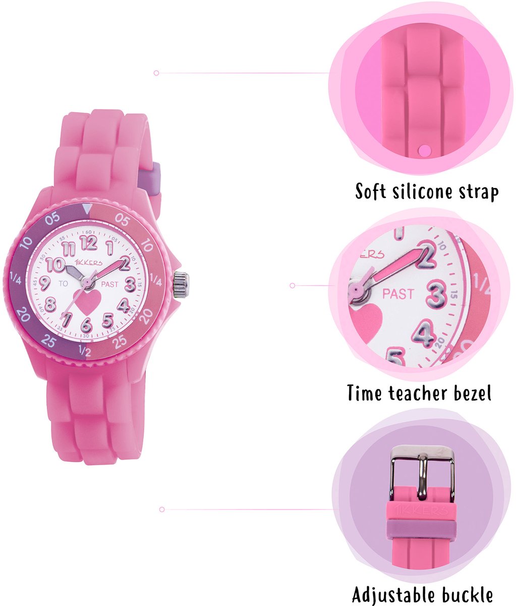 Tikkers Kids Sweety Pie Pink horloge TK0003