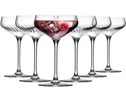 Krosno Cocktailglazen Set van 6 – 230 ml/Totale Inhoud 290 ml LUMI Collectie – Kristalheldere Martini­glazen – Elegante Tulpvorm – Vaatwasmachinebestendig – voor Daiquiri, Margarita, Martini