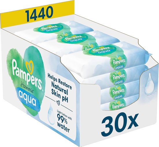Pampers Harmonie Aqua Billendoekjes - 30 Verpakkingen