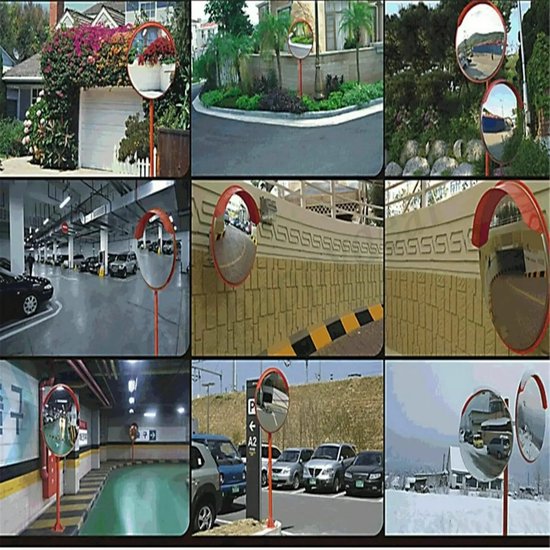 QWORK® Verkeersspiegel 40CM, Bolle Spiegel, Verkeersspiegel voor Uitgangen, Verstelbare Groothoekverkeersspiegel, voor Garage, Pad QWORK® Verkeersspiegel 40CM, Bolle Spiegel, Verkeersspiegel voor Uitgangen, Verstelbare Groothoekverkeersspiegel, voor Garage, Pad