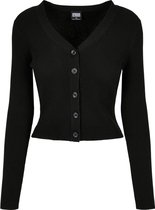 Cardigan Urban Classics -5XL- Tricot côtelé court Zwart