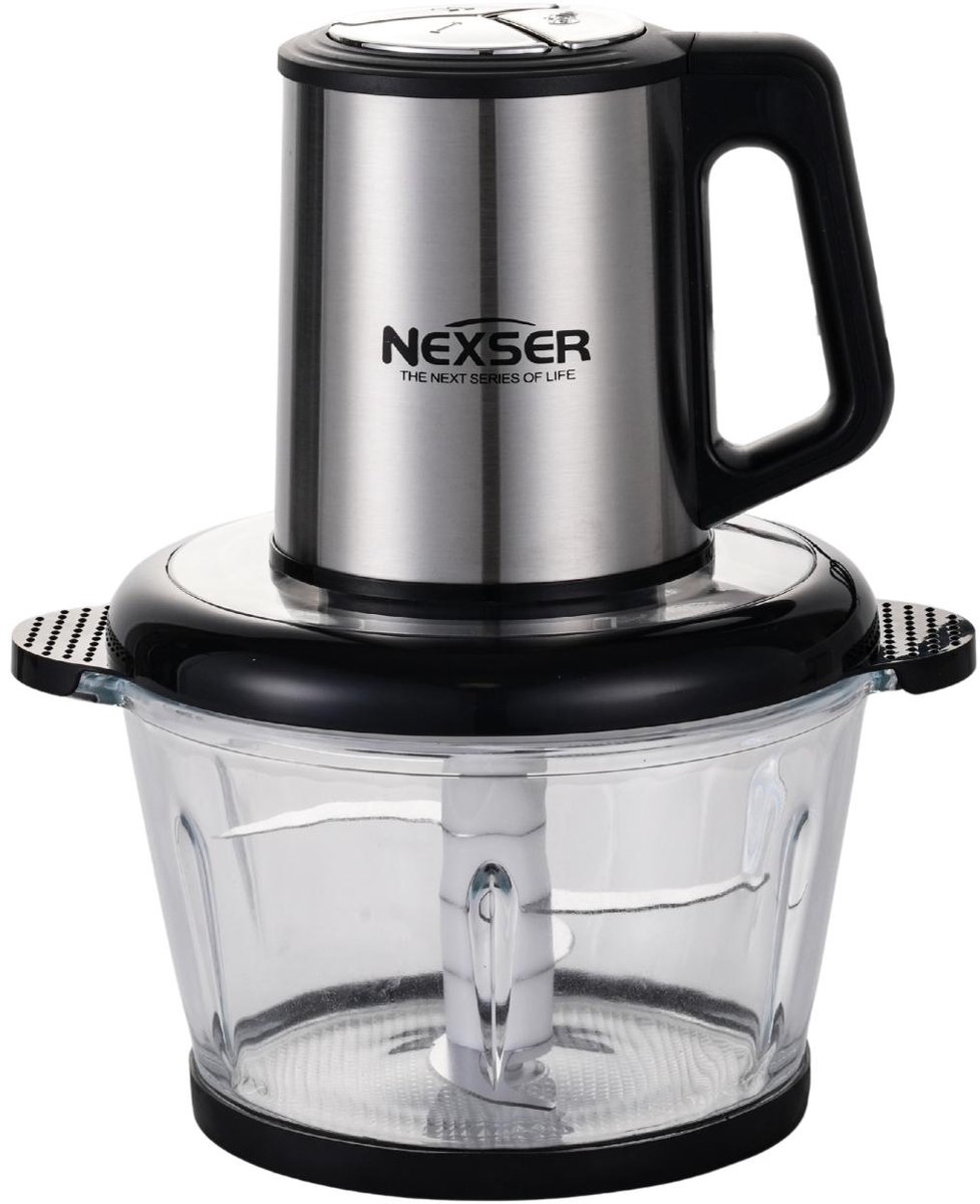 300W Mini Vleesmolen – 2L Glazen Kom – 3 Snelheden – Compacte Food Processor & Yam Pounder – Krachtig & Multifunctioneel