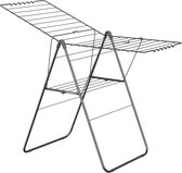 STAUS&BACH Droogrek 20m - UV Bestendig - Stevig - Inklapbaar Wasrek - Staand - Staal - Mat zwart - Aeriq Compact