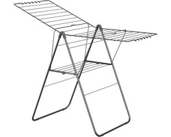 STAUS&BACH Droogrek 20m - Stevig - Inklapbaar Wasrek - Staand - Staal - Mat zwart - Aeriq Compact