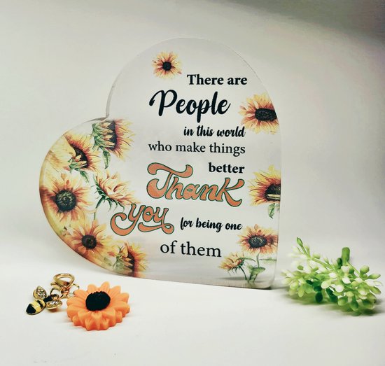 Cadeau set - Thank You - Hart - Kado - Dankbaar - hart met een betekenisvolle tekst - Geschenk - Decoratie