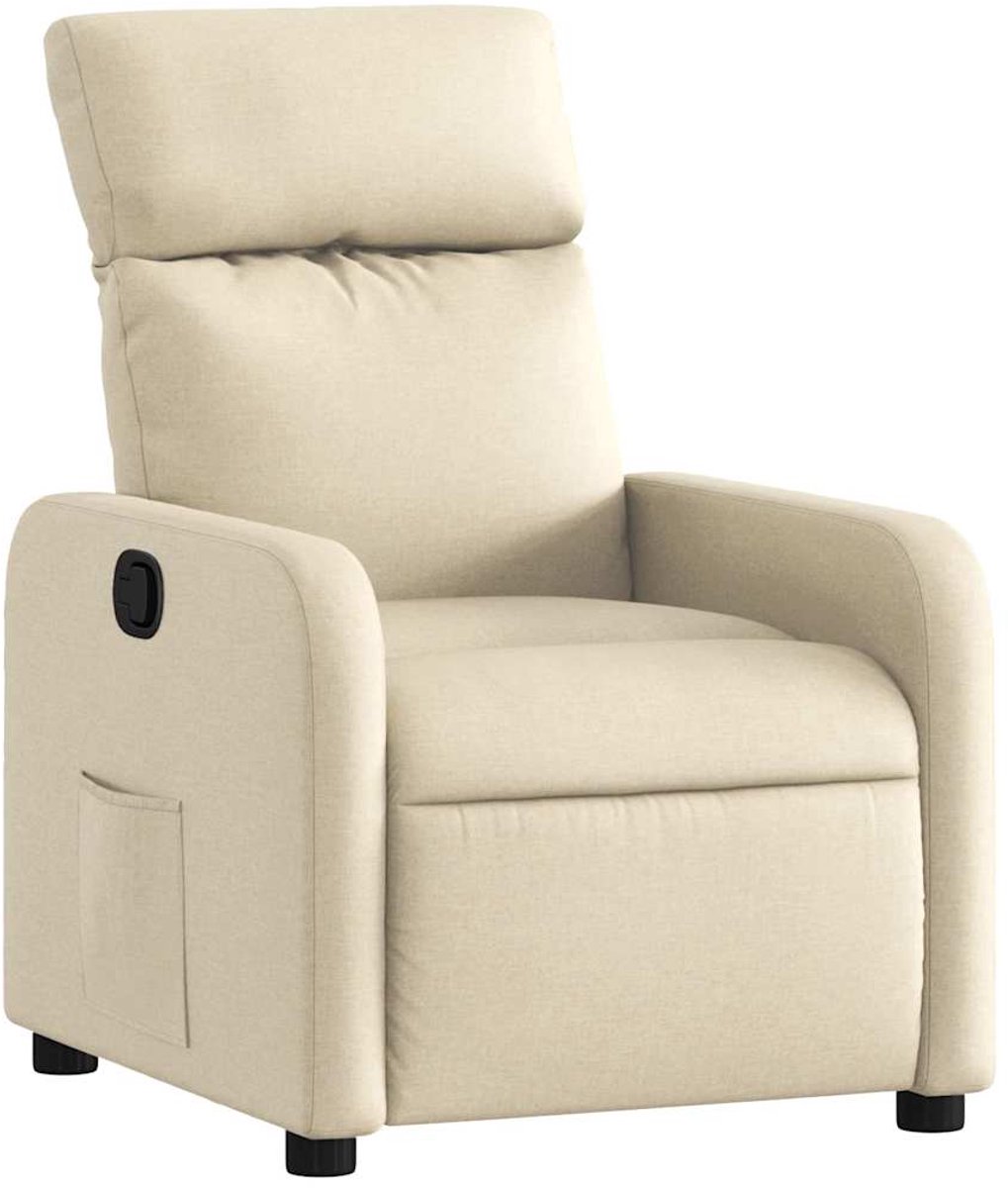 vidaXL Fauteuil - verstelbaar - stof - crèmekleurig