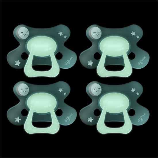 Difrax Natural Fopspeen 6+ Maanden - Glow in the dark - 4 Stuks, Siliconen Speen, Gemakkelijk te Accepteren van Difrax — afbeelding 3