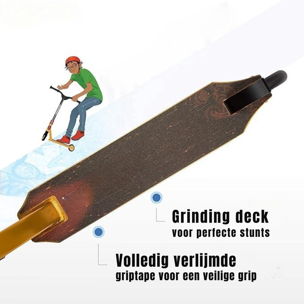 Thuys – Stuntstep Volwassenen – Jongen – Meisjes – Goldfinger – 69cm x 54cm x 88cm