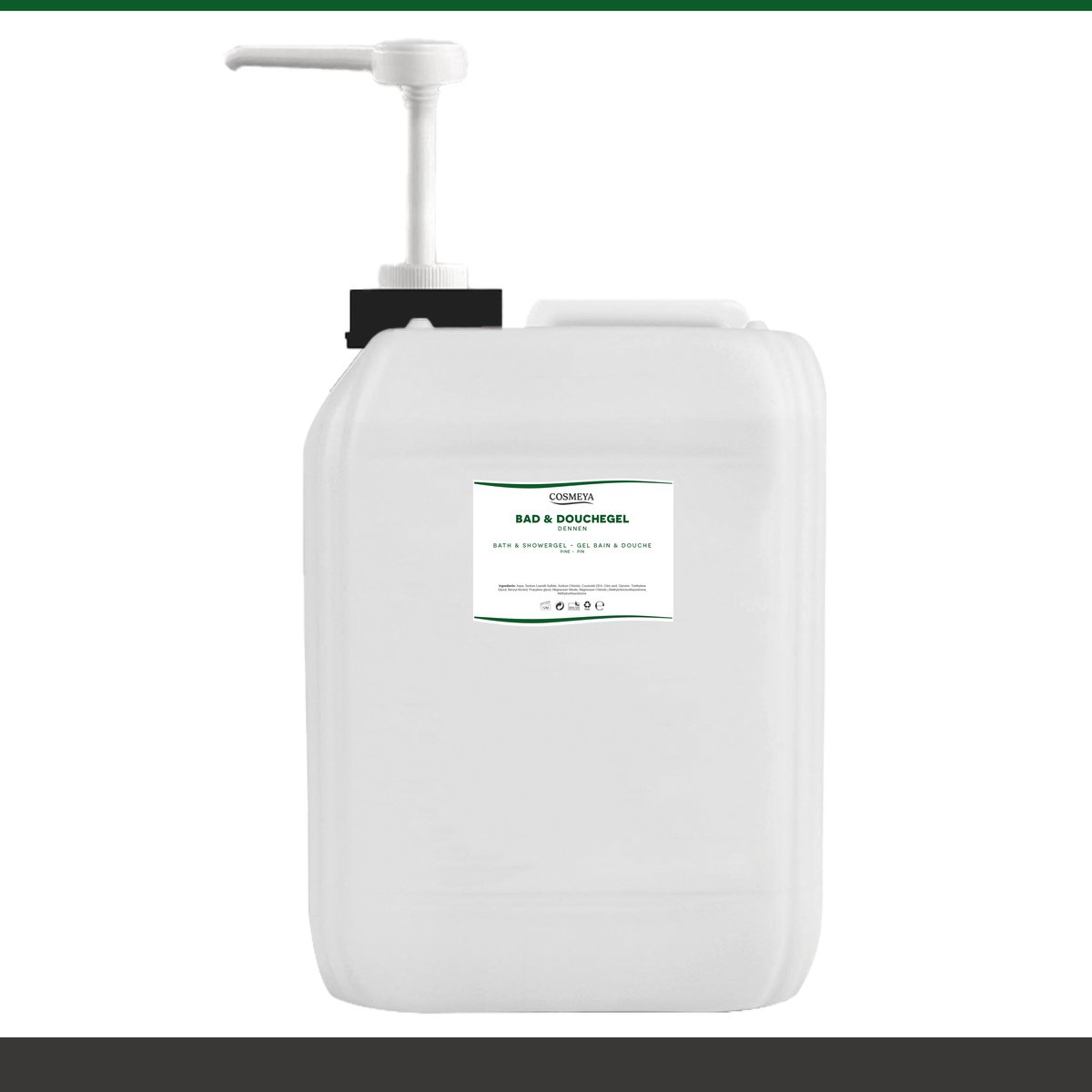 Bad & Douchegel - Dennen - Groen - Transparant - 12 Liter - Jerrycan - Met pomp - Navulling - Navullen - Shower gel - Showergel - Douche gel - Shampoo - 3 - 5 - 6 - 10 | LP5
