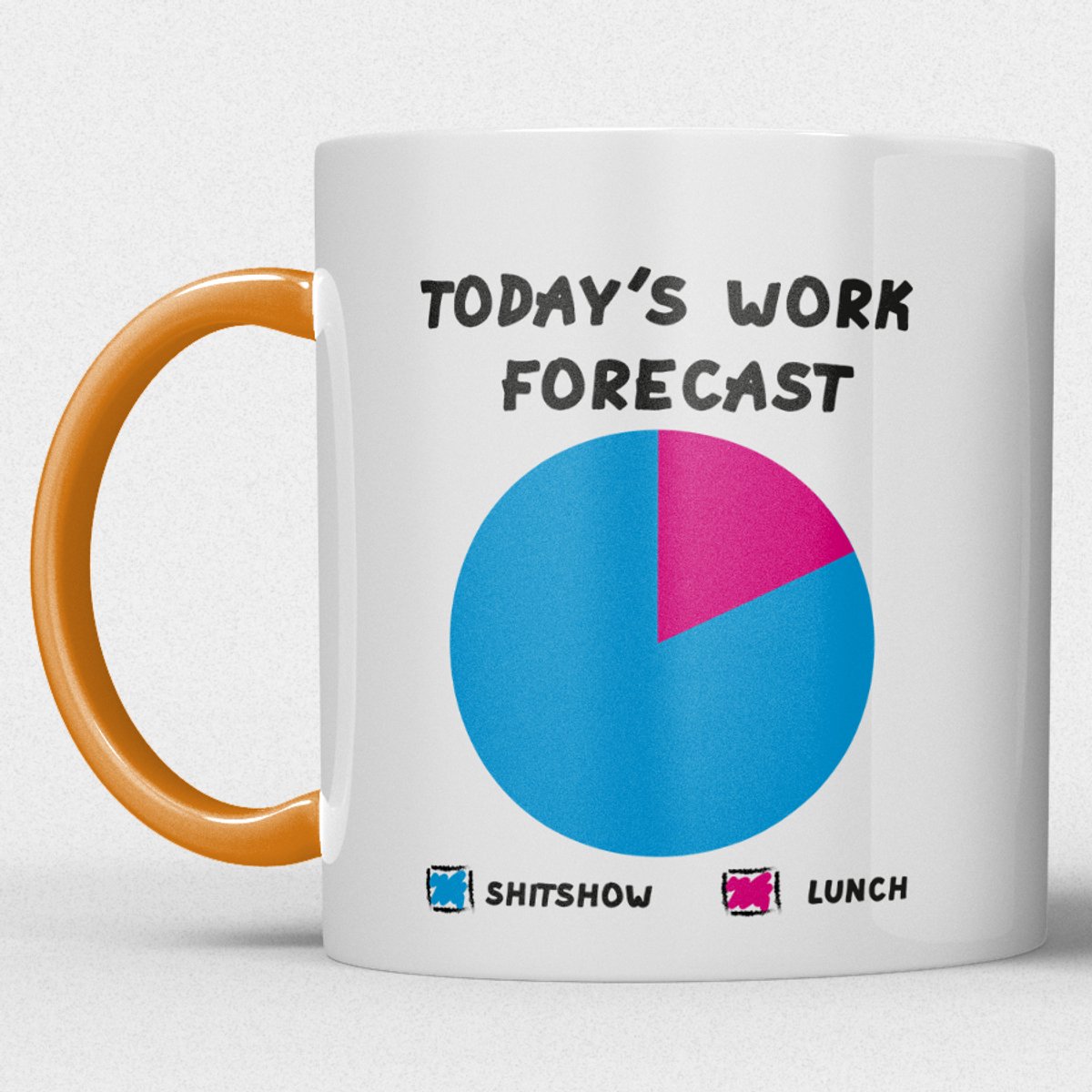 Today’s Work Forecast | Grappige Koffiemok met Tekst | Origineel Cadeau voor Collega’s & Kantoorhumor | Oranje